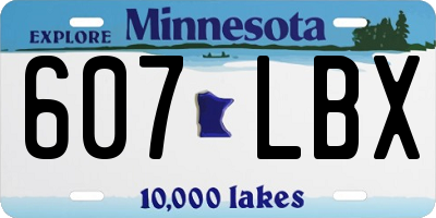 MN license plate 607LBX