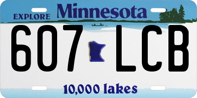 MN license plate 607LCB