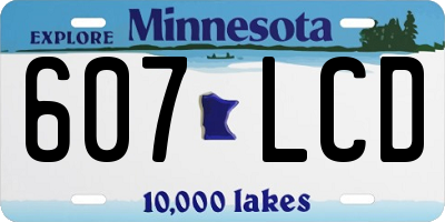 MN license plate 607LCD