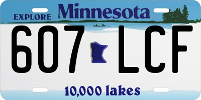MN license plate 607LCF
