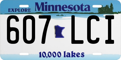 MN license plate 607LCI