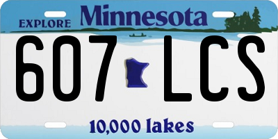 MN license plate 607LCS