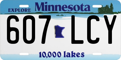 MN license plate 607LCY