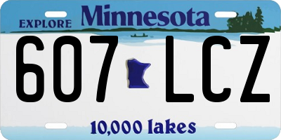 MN license plate 607LCZ