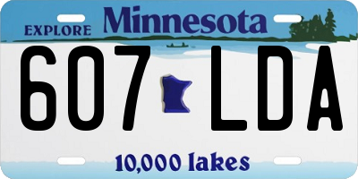 MN license plate 607LDA