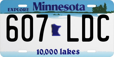 MN license plate 607LDC