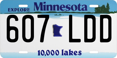 MN license plate 607LDD