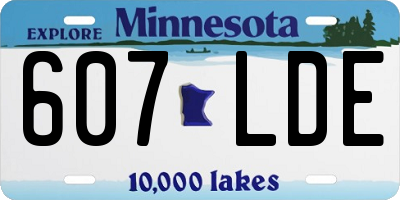 MN license plate 607LDE
