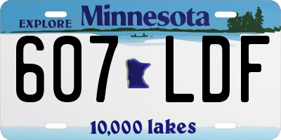 MN license plate 607LDF