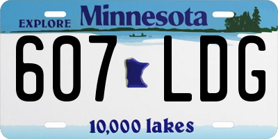 MN license plate 607LDG