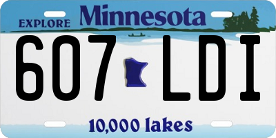 MN license plate 607LDI