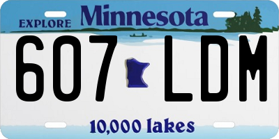 MN license plate 607LDM