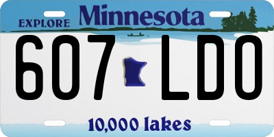 MN license plate 607LDO