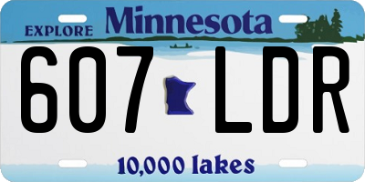 MN license plate 607LDR
