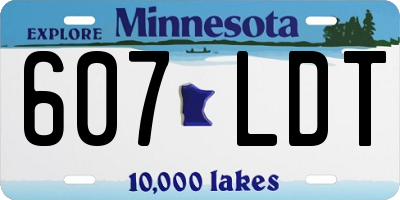 MN license plate 607LDT