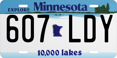 MN license plate 607LDY