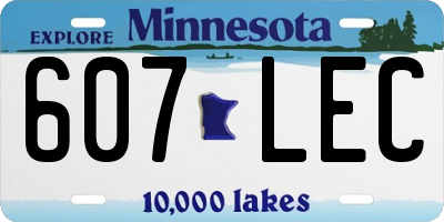 MN license plate 607LEC