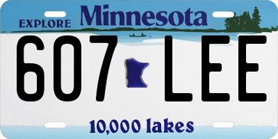 MN license plate 607LEE