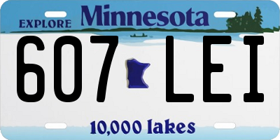 MN license plate 607LEI