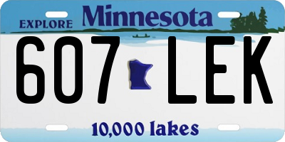 MN license plate 607LEK