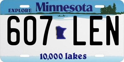 MN license plate 607LEN