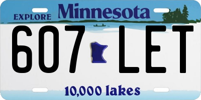 MN license plate 607LET