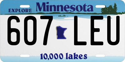 MN license plate 607LEU