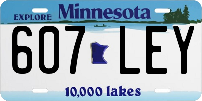 MN license plate 607LEY