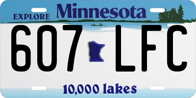MN license plate 607LFC
