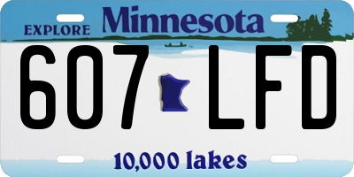 MN license plate 607LFD