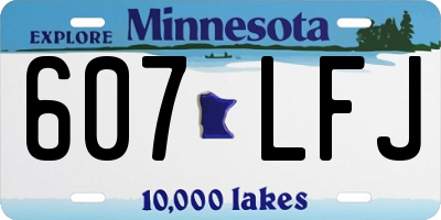 MN license plate 607LFJ
