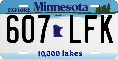 MN license plate 607LFK