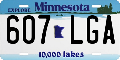 MN license plate 607LGA