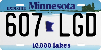 MN license plate 607LGD