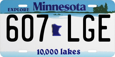 MN license plate 607LGE