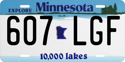 MN license plate 607LGF