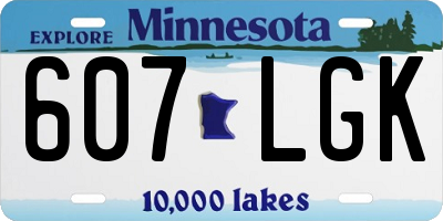 MN license plate 607LGK