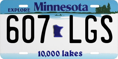 MN license plate 607LGS