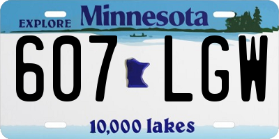 MN license plate 607LGW