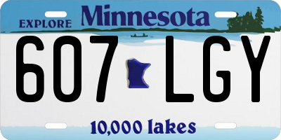 MN license plate 607LGY