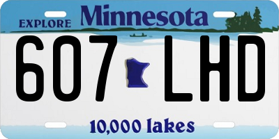 MN license plate 607LHD