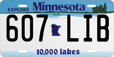 MN license plate 607LIB
