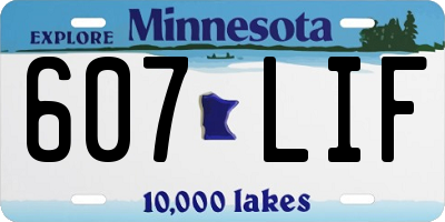 MN license plate 607LIF