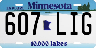 MN license plate 607LIG