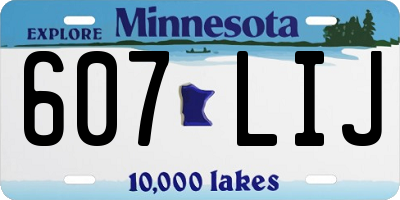 MN license plate 607LIJ