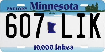 MN license plate 607LIK