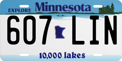 MN license plate 607LIN