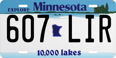 MN license plate 607LIR
