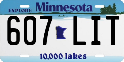 MN license plate 607LIT