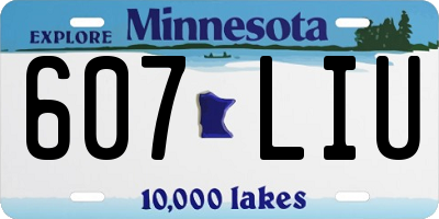 MN license plate 607LIU